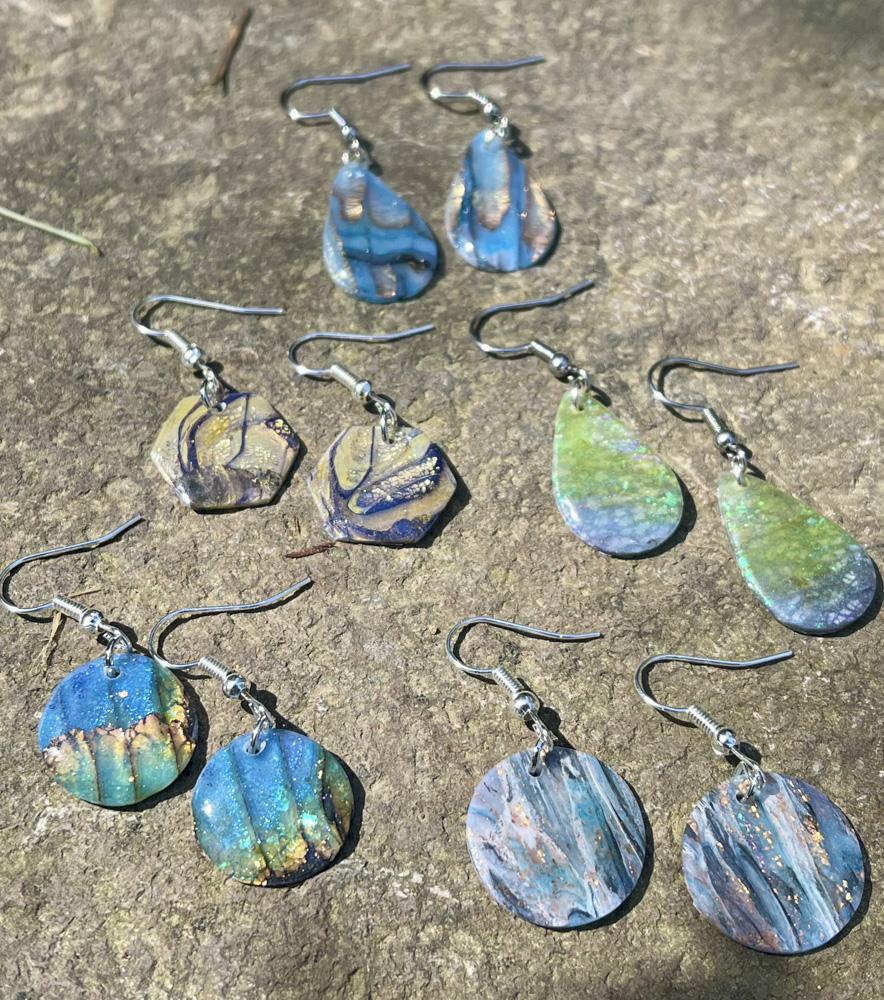 Faux Stone Polymer Clay Earrings